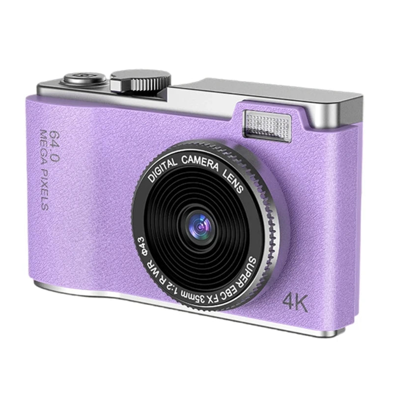 Digital Camera 4K HD Kid Camera 48MP Autofocus Vlogging Camera 2.4 inch Retro Fashion Portable Video Camcorder for Beginners