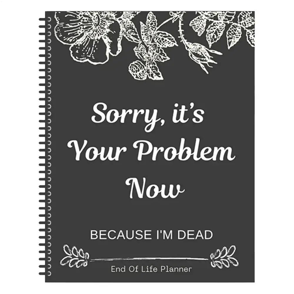 Happy Life Planner What Book My Final Wishes Funny Guided Final Arrangements Organizer For Possessions Business Affairs Office