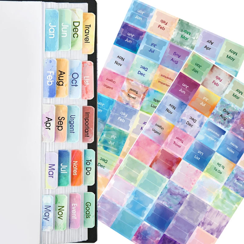 Planner Monthly Tabs(80 Stickers in Total,36 Month,24 Subject,20 Blank) Calendar Monthly Label Stickers for Planners