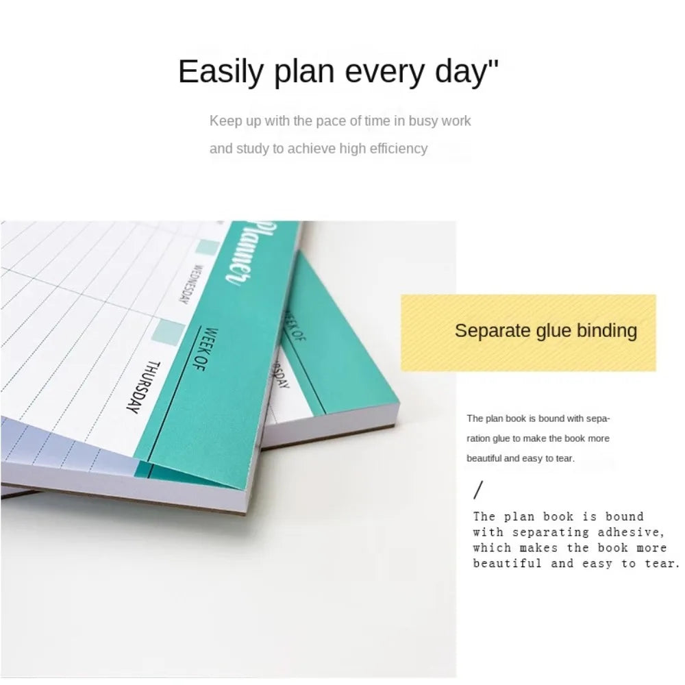 Wide To Do Planner Weekly Planning Notepad Schedules Stationery Weekly Meal Planner Pad Undated A5 Notebook Planner