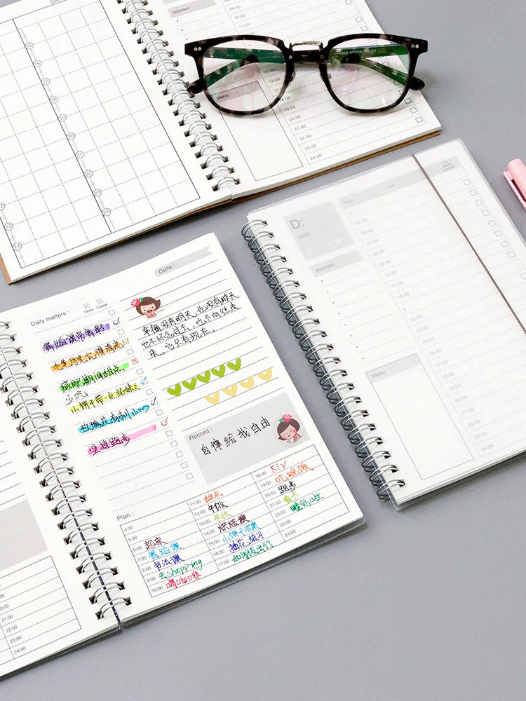 Daily Weekly Planner Notebook Spiral Agenda Daily Schedule Journal Notebooks Time To Do List Office Stationery School Supplies