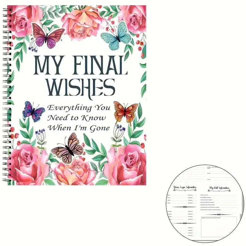 Daily Planner Notepad My Final Wishes End of Life Planner Journal Notebook Everything You Need to Know When I'm Gone Last Wishes