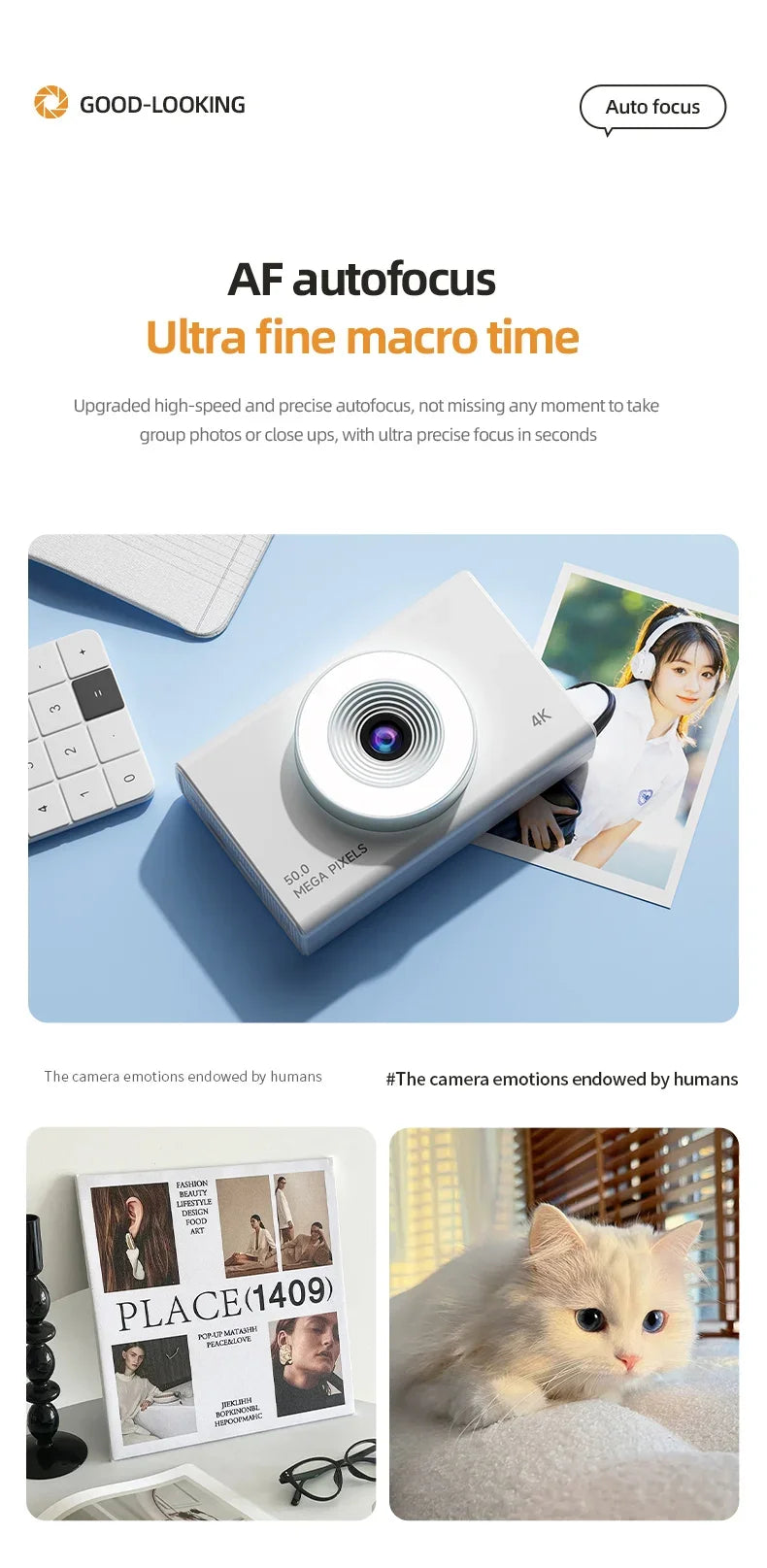 Xiaomi Digital Camera 4K High-definition Camera Autofocus Portable Retro Camera 50 Million Pixels CCD Travel Student Camera