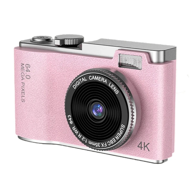 Digital Camera 4K HD Kid Camera 48MP Autofocus Vlogging Camera 2.4 inch Retro Fashion Portable Video Camcorder for Beginners