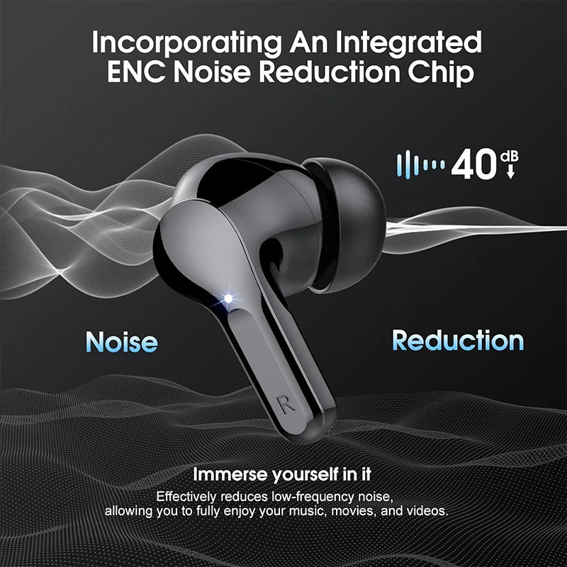 BT5.4 Wireless Ear Buds with LED Display HiFi Stereo Ear Buds with 48H Play Time ENC Noise Cancelling Headphones IP7 Earphones
