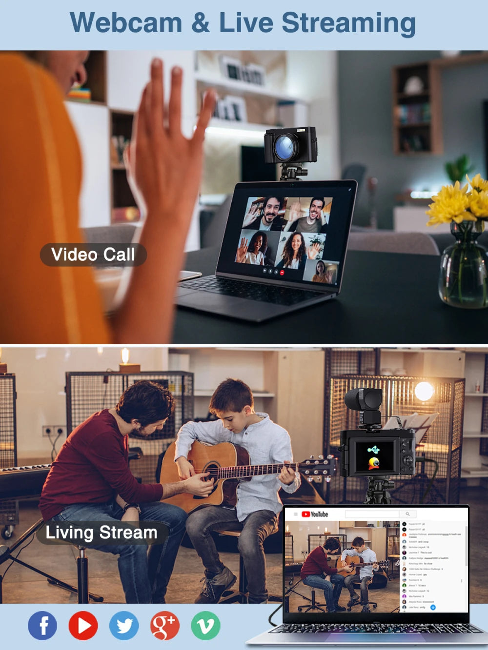 4K Digital Camera for Photography and Video Autofocus Anti-Shake, 48MP Vlogging Camera with SD Card, 3'' 180° Flip Screen