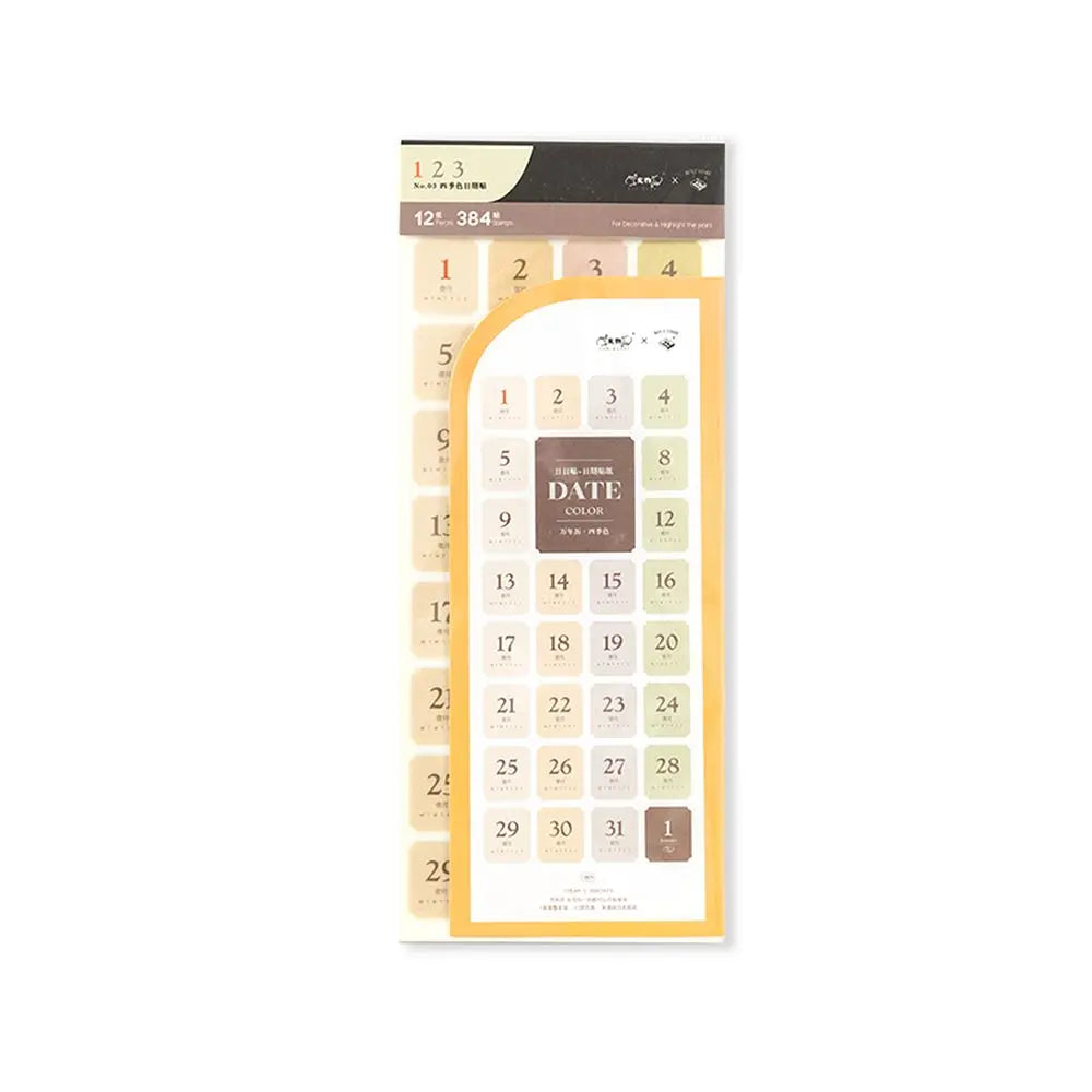 Planner Scrapbooking Sticker Journal Agenda Calendar Sticker Daily Plan Sticker 365 Days Date Stickers Number Date Label Decals