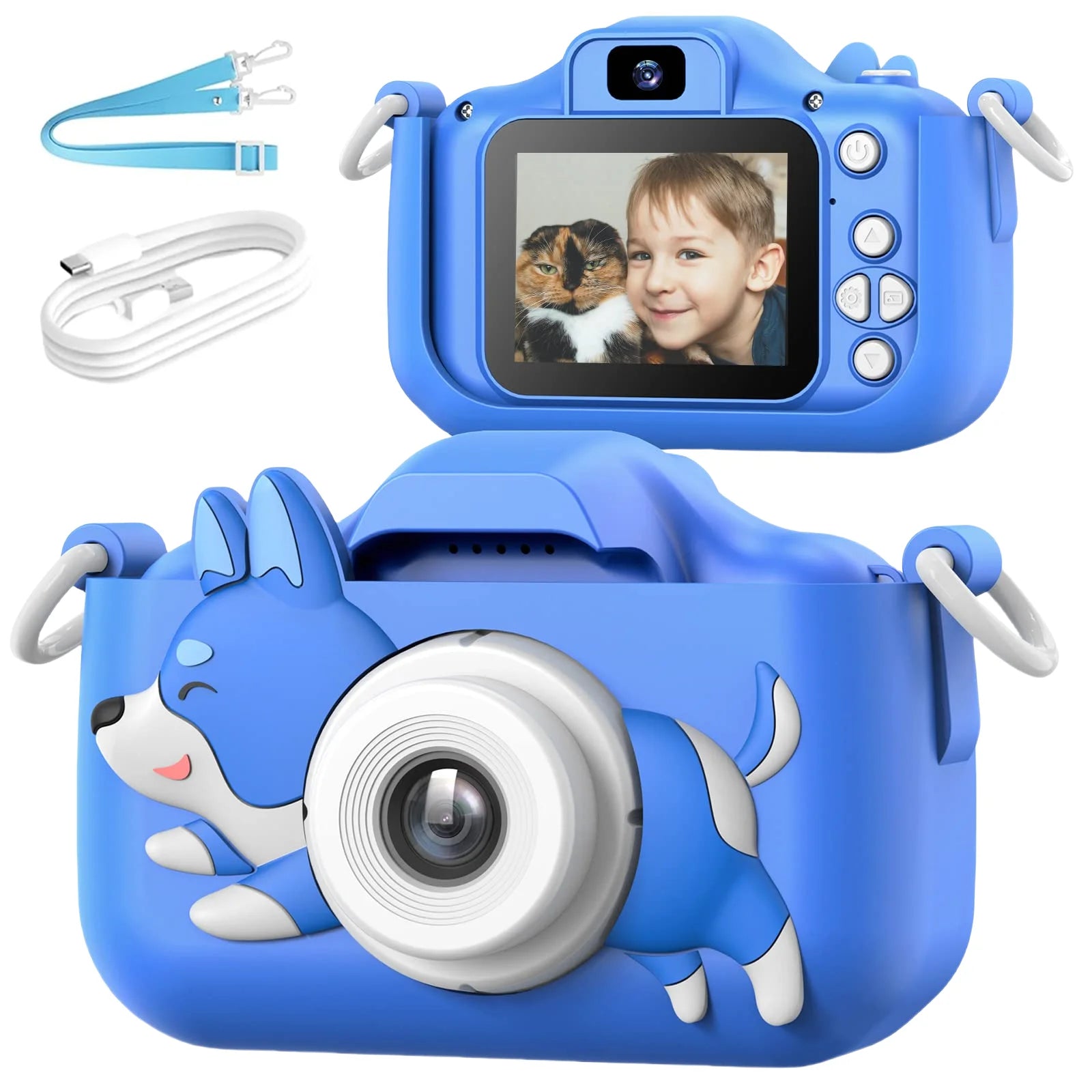 Kids Camera Digital Dual Camera HD 1080P Video Camera Toys Mini Cam Color Display Children Toy For Birthday/Christmas Gift
