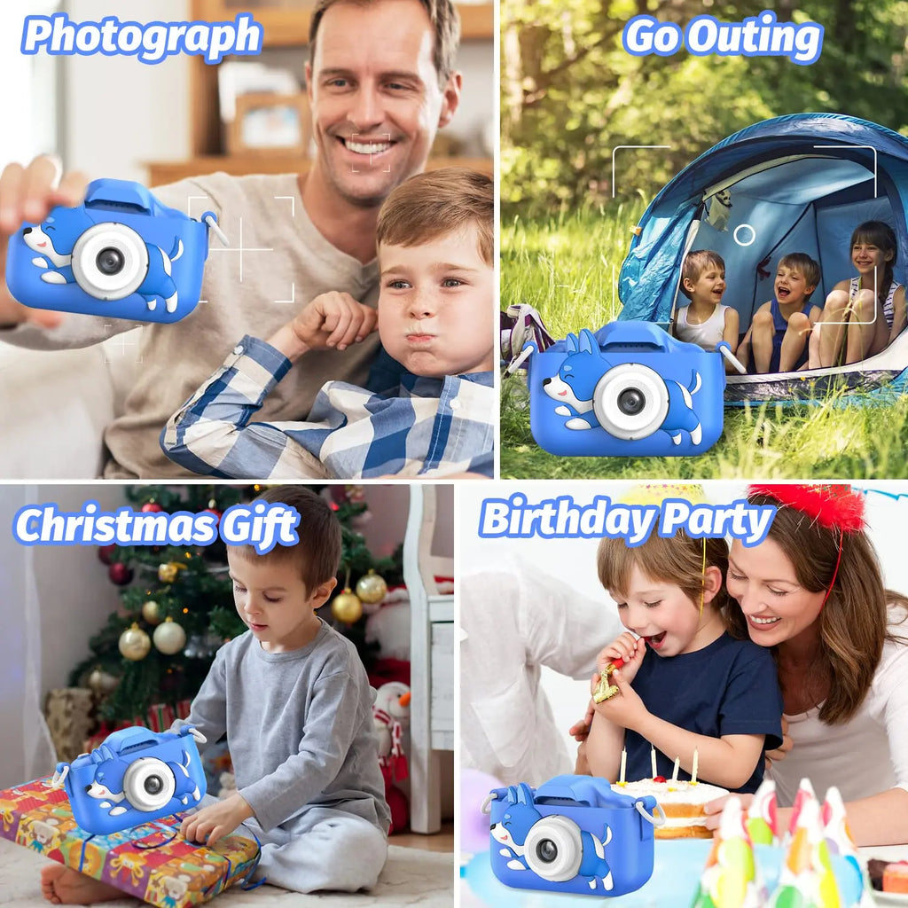 Kids Camera Digital Dual Camera HD 1080P Video Camera Toys Mini Cam Color Display Children Toy For Birthday/Christmas Gift