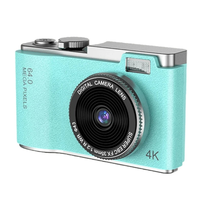 Digital Camera 4K HD Kid Camera 48MP Autofocus Vlogging Camera 2.4 inch Retro Fashion Portable Video Camcorder for Beginners