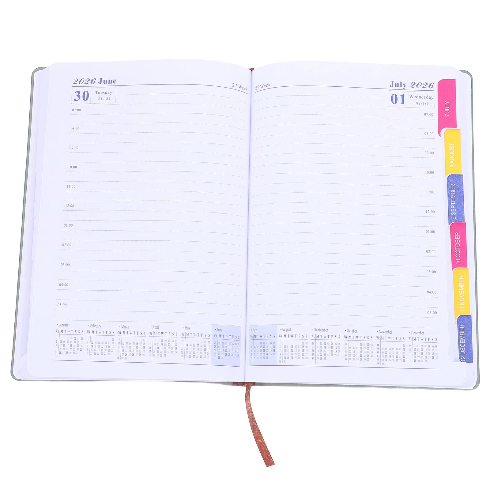 2026 Daily Planner Hardcover A5 Size January December Weekly Monthly Calendar Organizer School Office Home Monthly Planner