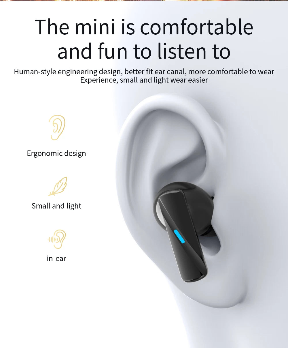 Earbuds True Wireless Earphone Noise Cancelling Update Bluetooth 5.3 Headset HD Music Headphone In-Ear Handsfree With Mic