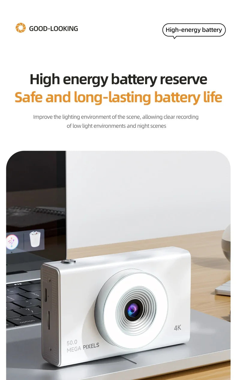 Xiaomi Digital Camera 4K High-definition Camera Autofocus Portable Retro Camera 50 Million Pixels CCD Travel Student Camera