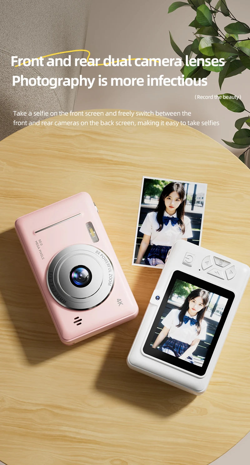 4K Digital Camera 5000W Pixel Retro CCD Portable Card Camera Entry-level Camera Dual Camera Flash 50 Million Pixels Auto Focus