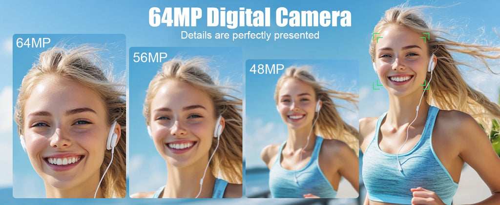 6K Digital Camera for Photography 16X Digital Zoom WiFi Video Cameras 64MP Autofocus YouTube Vlog Camcorder with 3'' Flip Screen