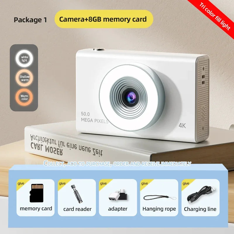 Xiaomi Digital Camera 4K High-definition Camera Autofocus Portable Retro Camera 50 Million Pixels CCD Travel Student Camera