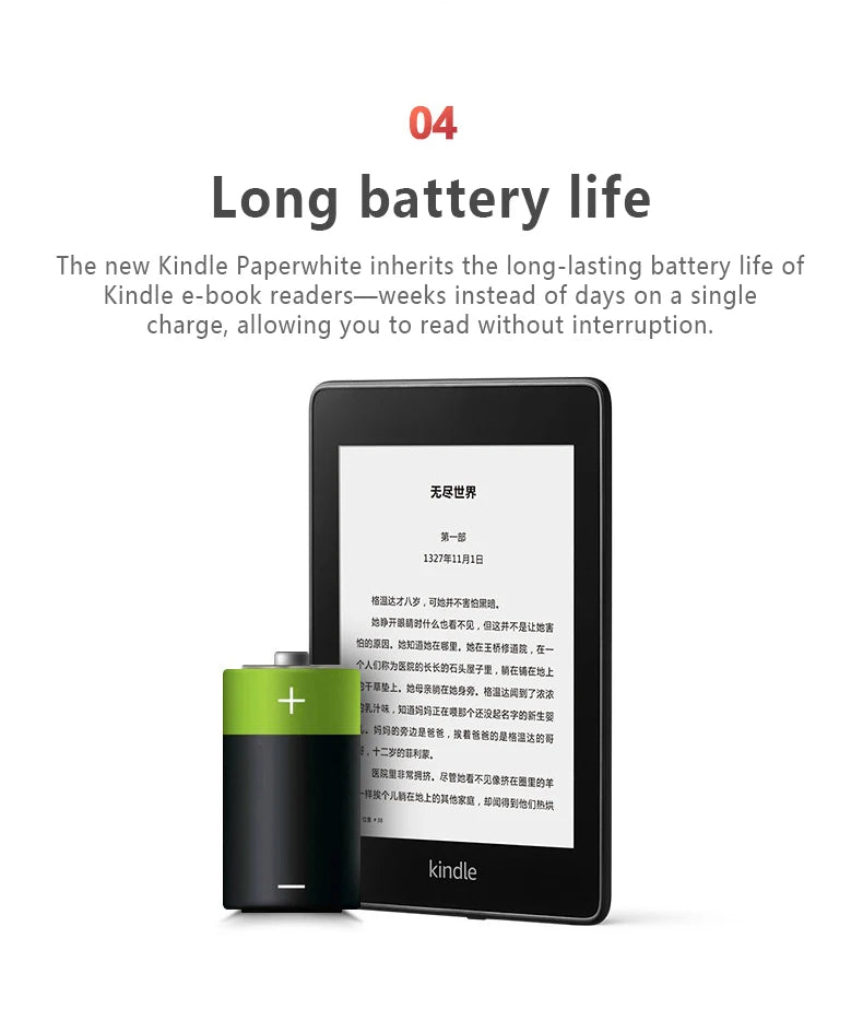 All-new Kindle Paperwhite 4-Now Waterproof 8GB Kindle Paperwhite4 300 ppi eBook e-ink Screen WIFI 6"LIGHT Wireless Reader
