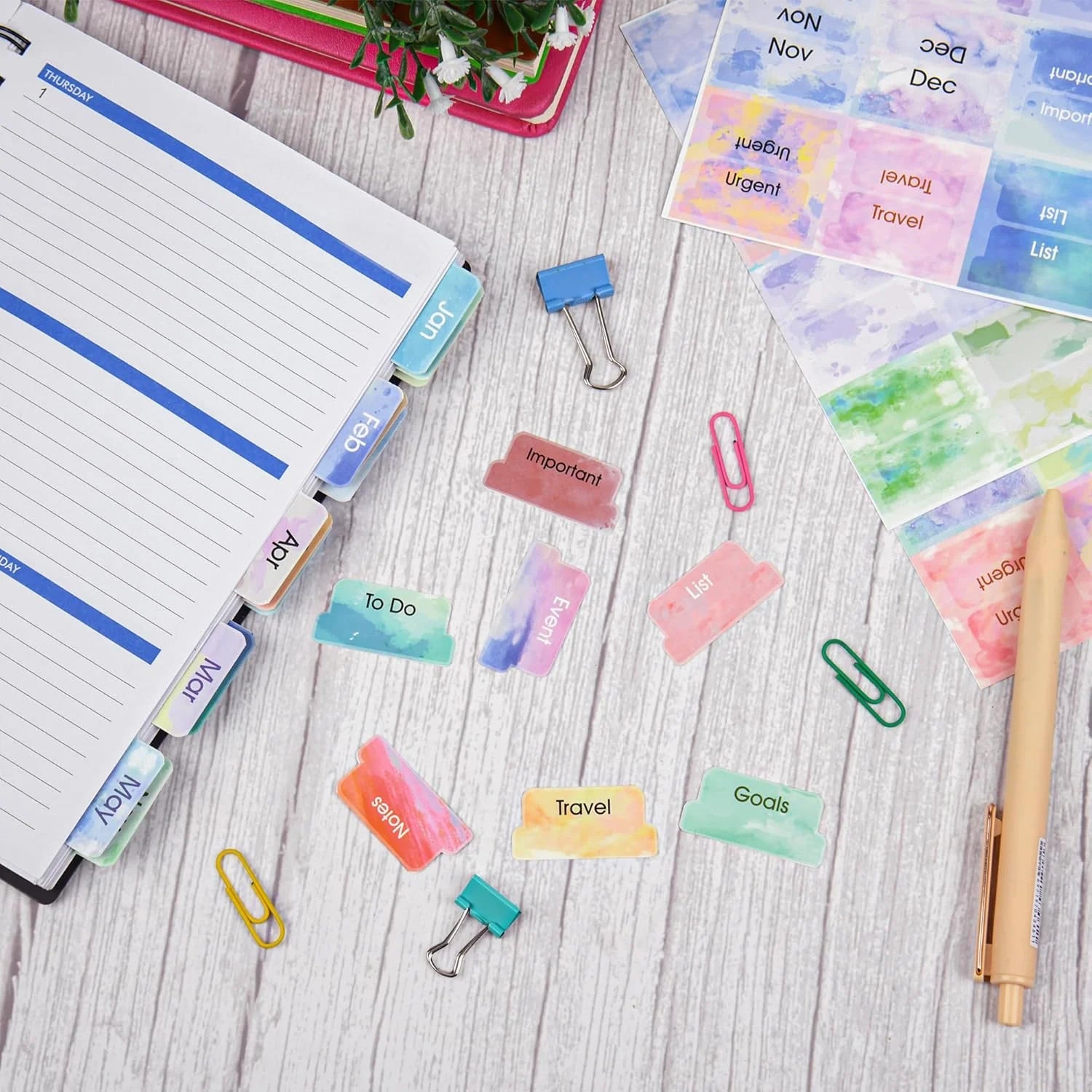 Planner Monthly Tabs(80 Stickers in Total,36 Month,24 Subject,20 Blank) Calendar Monthly Label Stickers for Planners