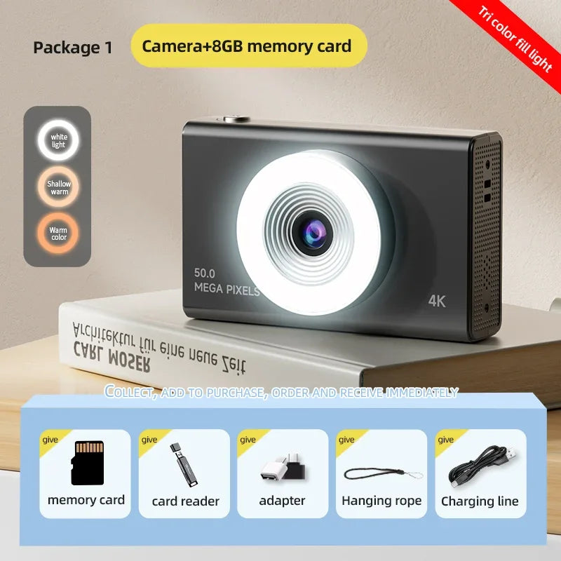 Xiaomi Digital Camera 4K High-definition Camera Autofocus Portable Retro Camera 50 Million Pixels CCD Travel Student Camera