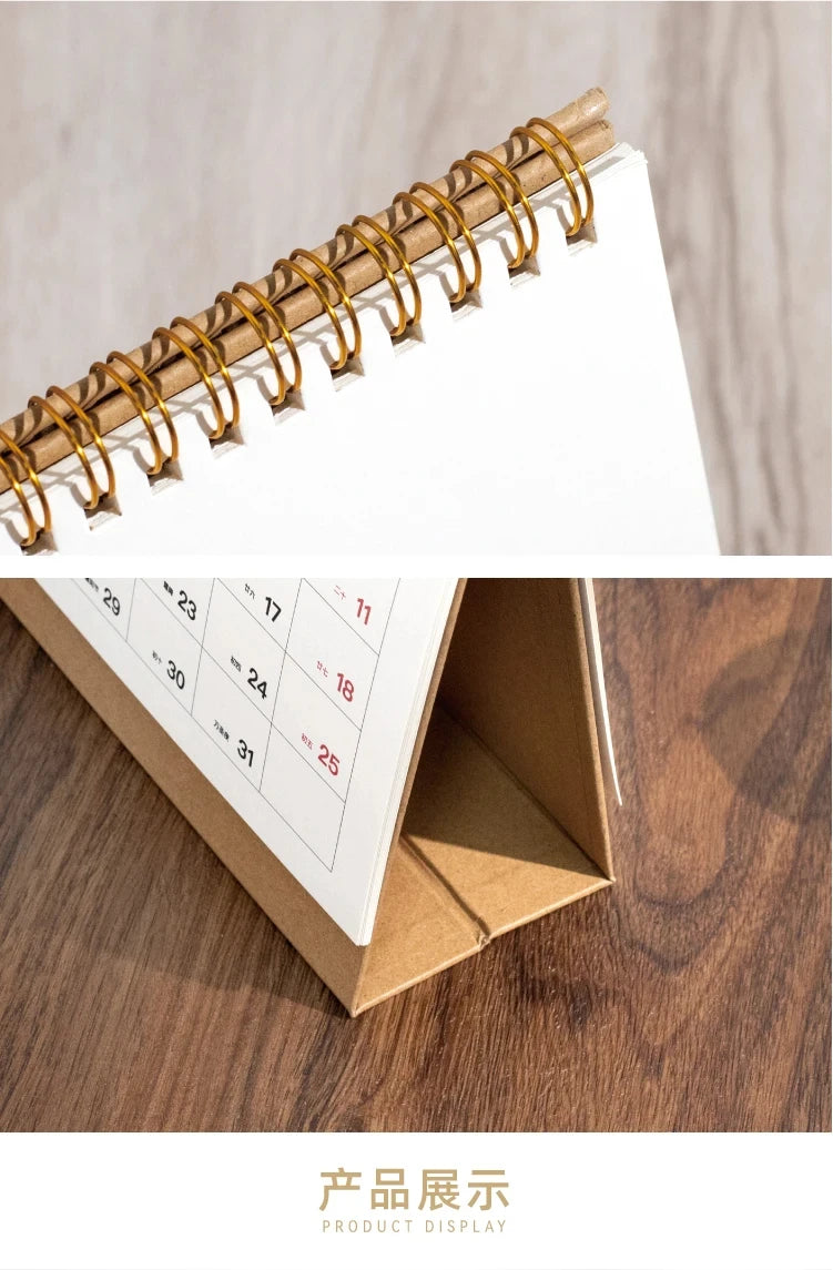 Journal GO Portable Simplified Standing Calendar 2026 Page Flip Desktop Ornament Check-in Planner Calendar School Office Supply