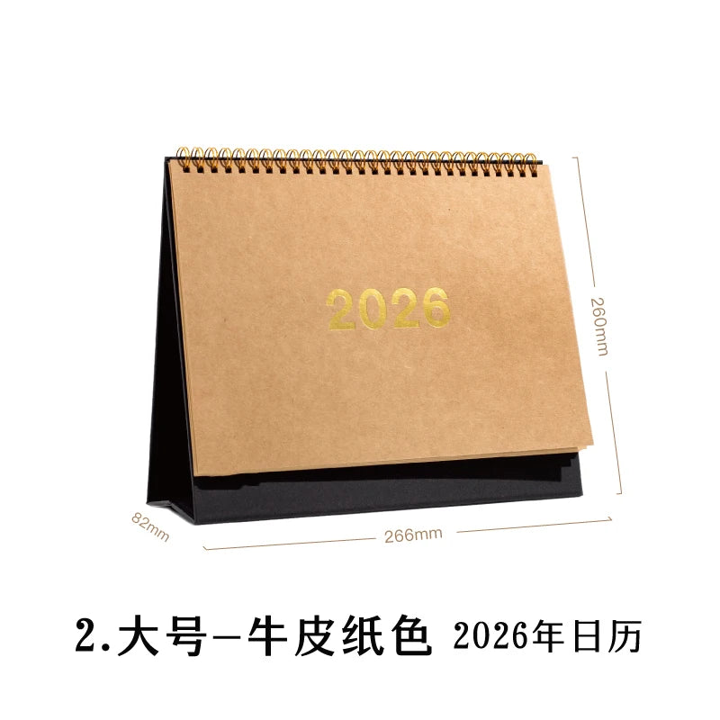 Journal GO Portable Simplified Standing Calendar 2026 Page Flip Desktop Ornament Check-in Planner Calendar School Office Supply