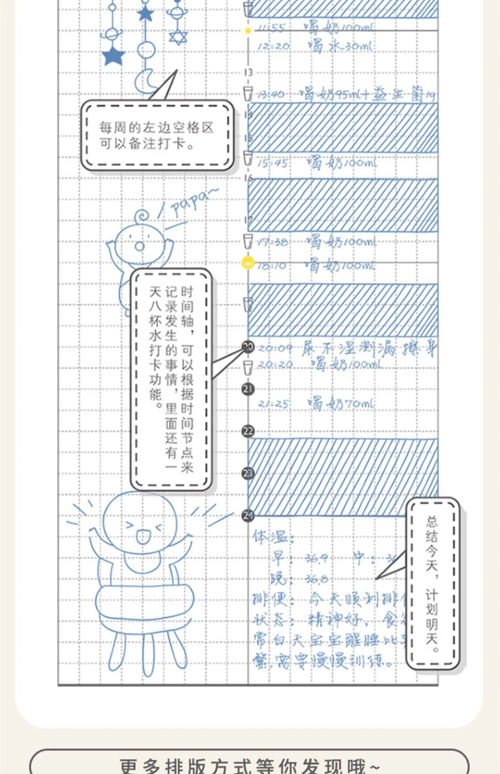 Kinbor Timeline Weekly Planner Pocket Journal Notebook Daily Agenda Monthly Planning Habits Tracker Time Organizer Schedule