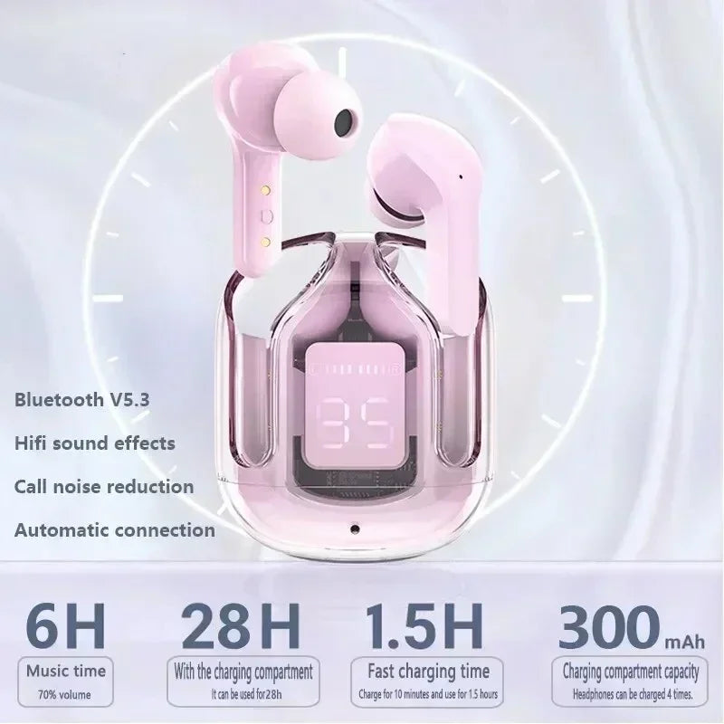 T2 TWS Bluetooth wireless earbuds, HIFI transparent earbuds, LED power supply digital display stereo,suitable for Phone