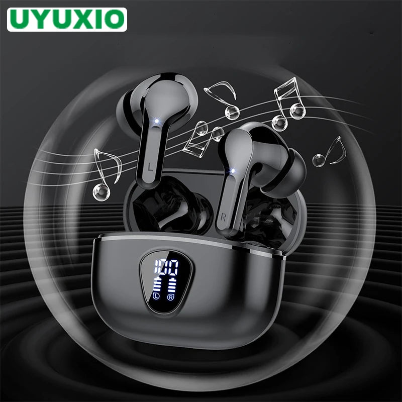 BT5.4 Wireless Ear Buds with LED Display HiFi Stereo Ear Buds with 48H Play Time ENC Noise Cancelling Headphones IP7 Earphones