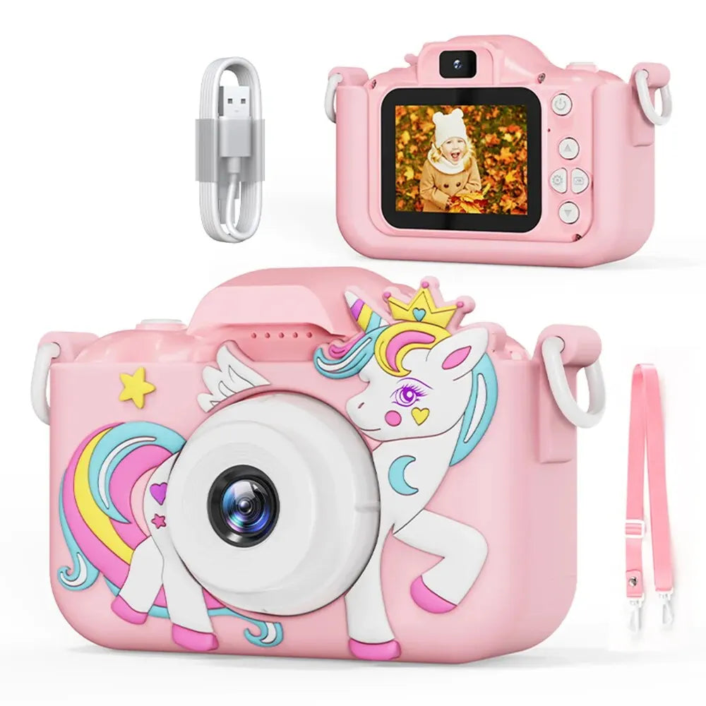 Digital Kids Cameras Toys Mini Children Camera 1080P HD 8x Zoom Dual Camera Boys Girls Birthday Gifts Outdoor Photography Toy
