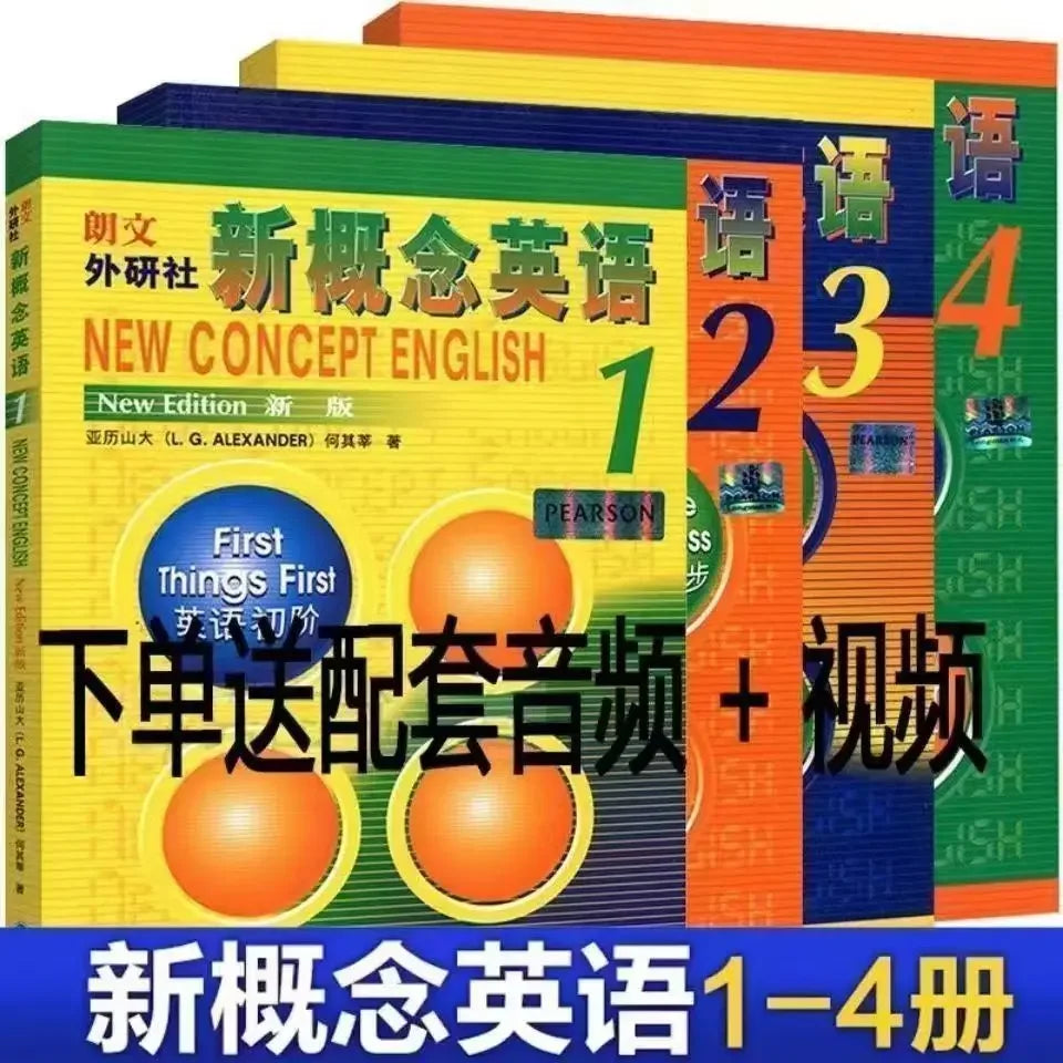 1 Books New Concept English Full Set of 1-4 Textbooks + 1-4 Workbooks Students' Books New Concepts Zero-based Learning English
