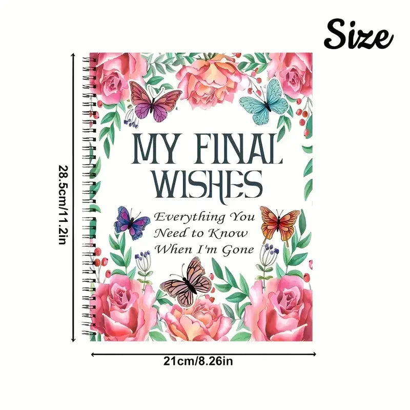 Daily Planner Notepad My Final Wishes End of Life Planner Journal Notebook Everything You Need to Know When I'm Gone Last Wishes
