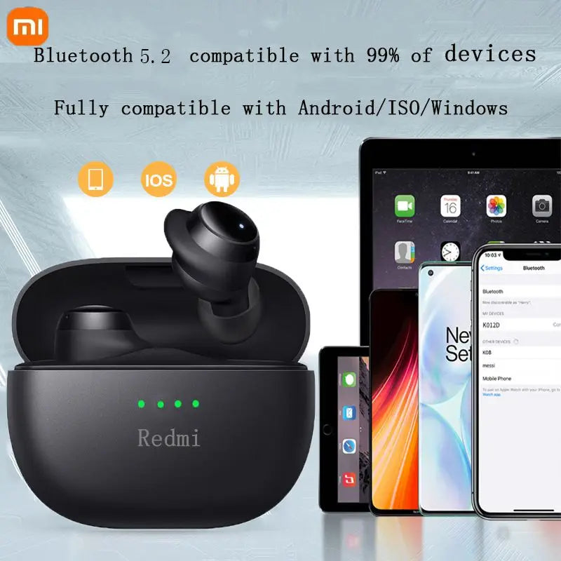 Xiaomi Redmi Bluetooth 5.2 Earbud  In-Ear Headset with Mini Charging Case Waterproof Sports Headphones