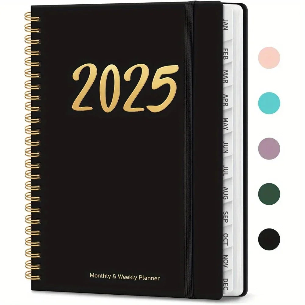 2025 Planner, Weekly and Monthly Planner Spiral BoundJuly 25th to June 26th Hardcover 2025 Calendar Planner Book with Tabs