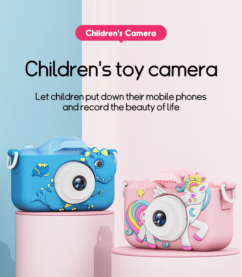 Digital Kids Cameras Toys Mini Children Camera 1080P HD 8x Zoom Dual Camera Boys Girls Birthday Gifts Outdoor Photography Toy