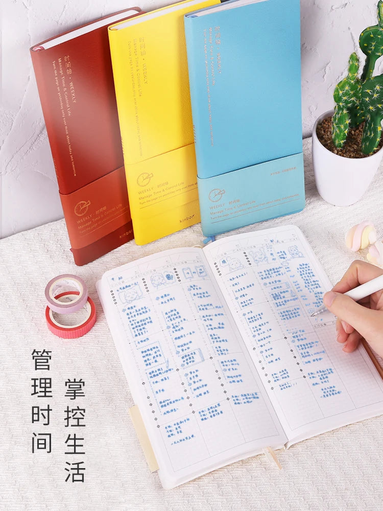 Kinbor Timeline Weekly Planner Pocket Journal Notebook Daily Agenda Monthly Planning Habits Tracker Time Organizer Schedule