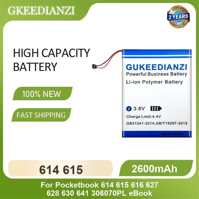 614 615 E - Book Reader Battery For Pocketbook 614 615 616 627 628 630 641 306070PL eBook 2600mAh High Capacity