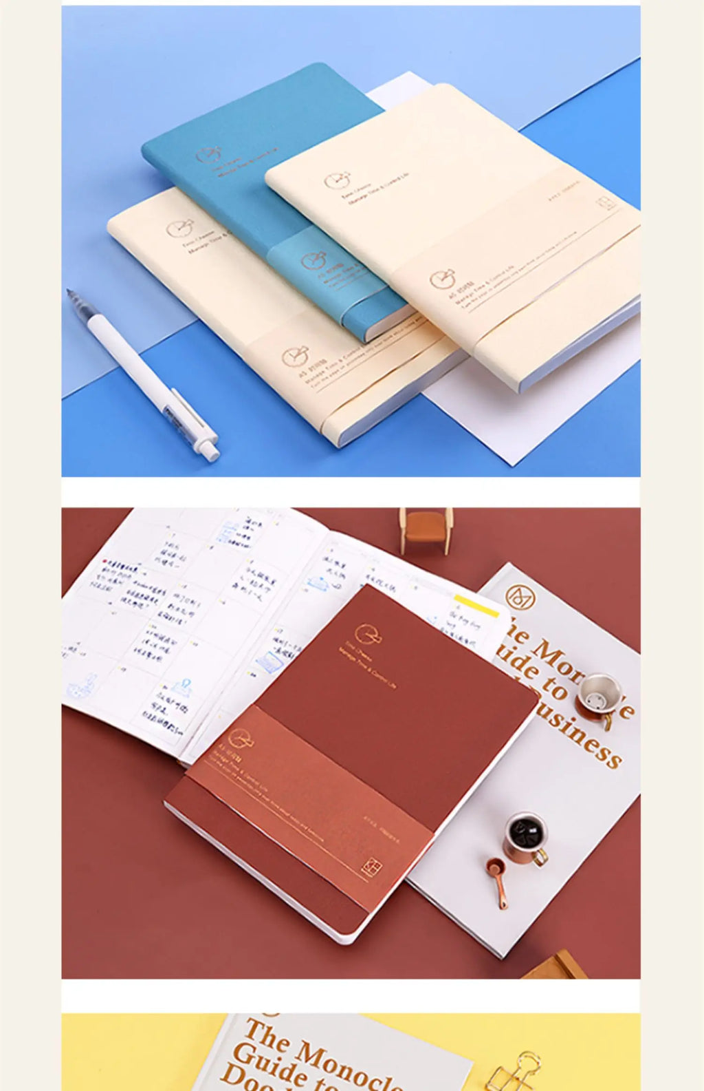 Kinbor Timeline Weekly Planner Pocket Journal Notebook Daily Agenda Monthly Planning Habits Tracker Time Organizer Schedule