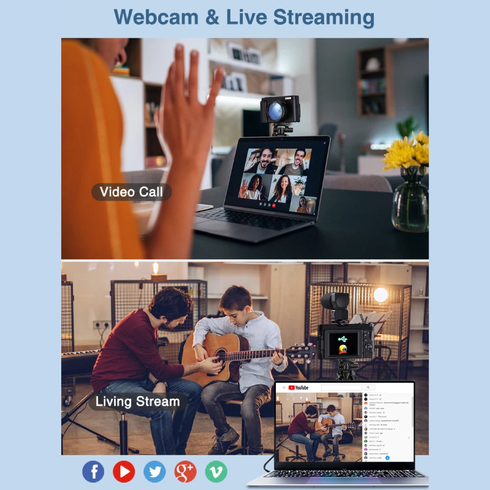 4K Digital Camera for Photography and Video Autofocus Anti-Shake, 48MP Vlogging Camera with SD Card, 3'' 180° Flip Screen