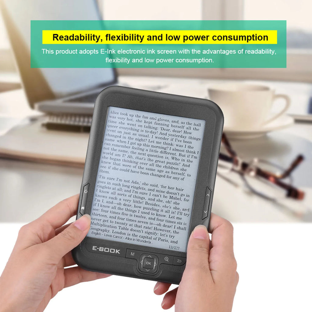 EBOOK Reader EInk 6 Inch Ereader 600 X 800 Resolution Display 300DPI Blue Cover 8GB e BOOK Reader e BOOK Reader Display