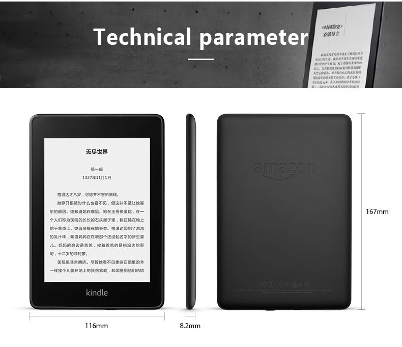 All-new Kindle Paperwhite 4-Now Waterproof 8GB Kindle Paperwhite4 300 ppi eBook e-ink Screen WIFI 6"LIGHT Wireless Reader