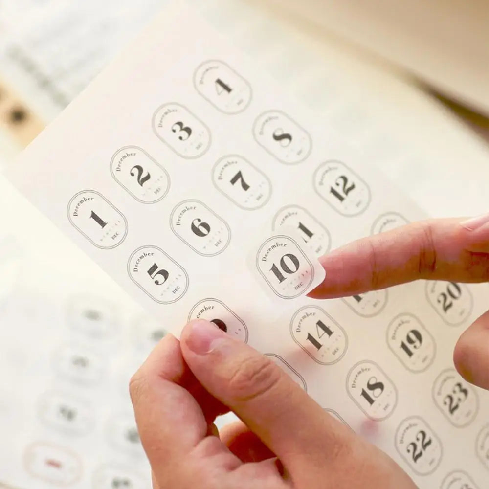 Planner Scrapbooking Sticker Journal Agenda Calendar Sticker Daily Plan Sticker 365 Days Date Stickers Number Date Label Decals