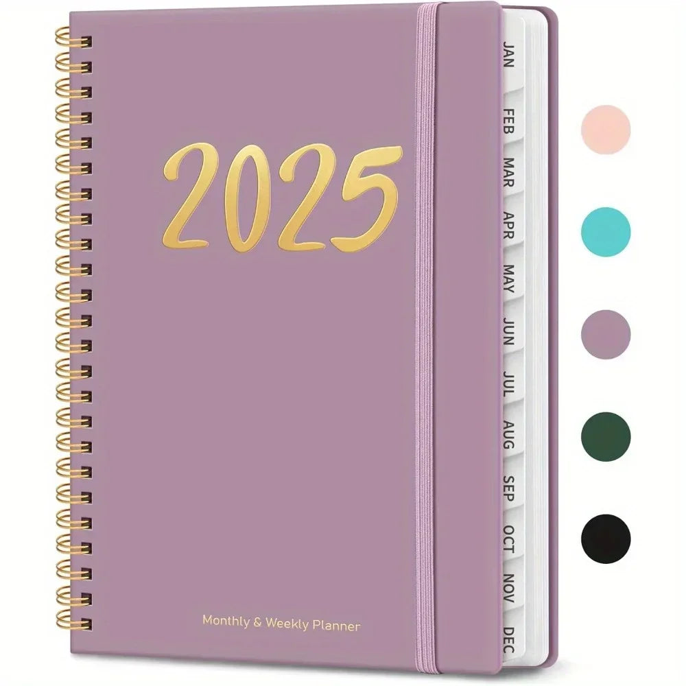 2025 Planner, Weekly and Monthly Planner Spiral BoundJuly 25th to June 26th Hardcover 2025 Calendar Planner Book with Tabs