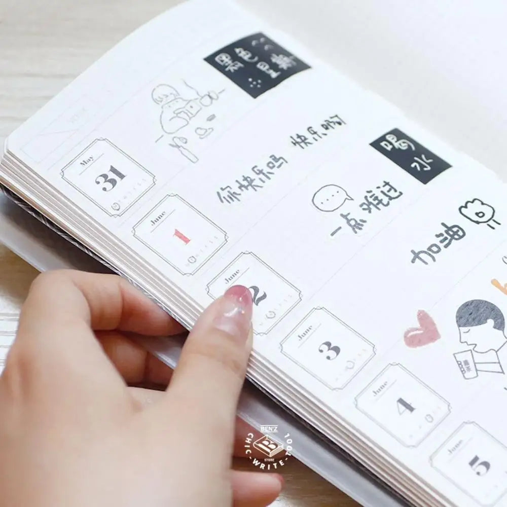 Planner Scrapbooking Sticker Journal Agenda Calendar Sticker Daily Plan Sticker 365 Days Date Stickers Number Date Label Decals