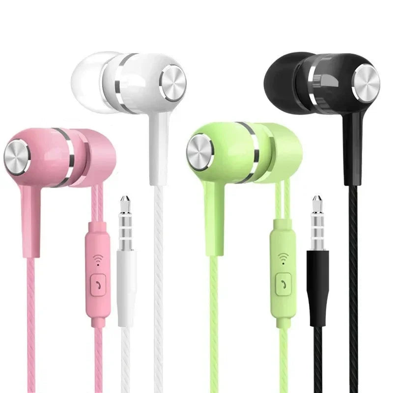 3.5mm Wired Earphone In Ear Headset HIFI Heavy Bass Earbuds Monitor Sports Headset Stereo Music Gaming Headphone with Microphone