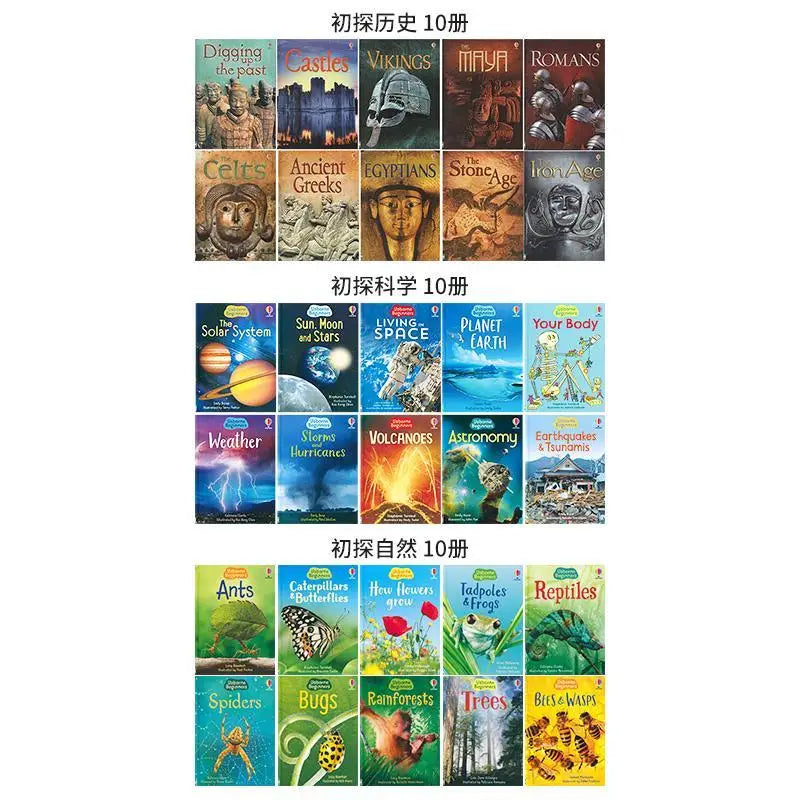 30 Volumes of Usborne Beginners Science Preliminary Exploration of Science/Natural/History English Original Bedtime Reading