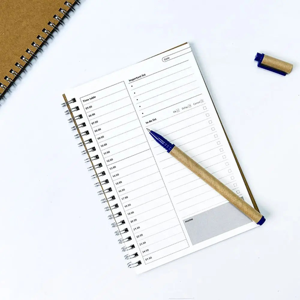 Daily Weekly Planner Notebook Spiral Agenda Daily Schedule Journal Notebooks Time To Do List Office Stationery School Supplies
