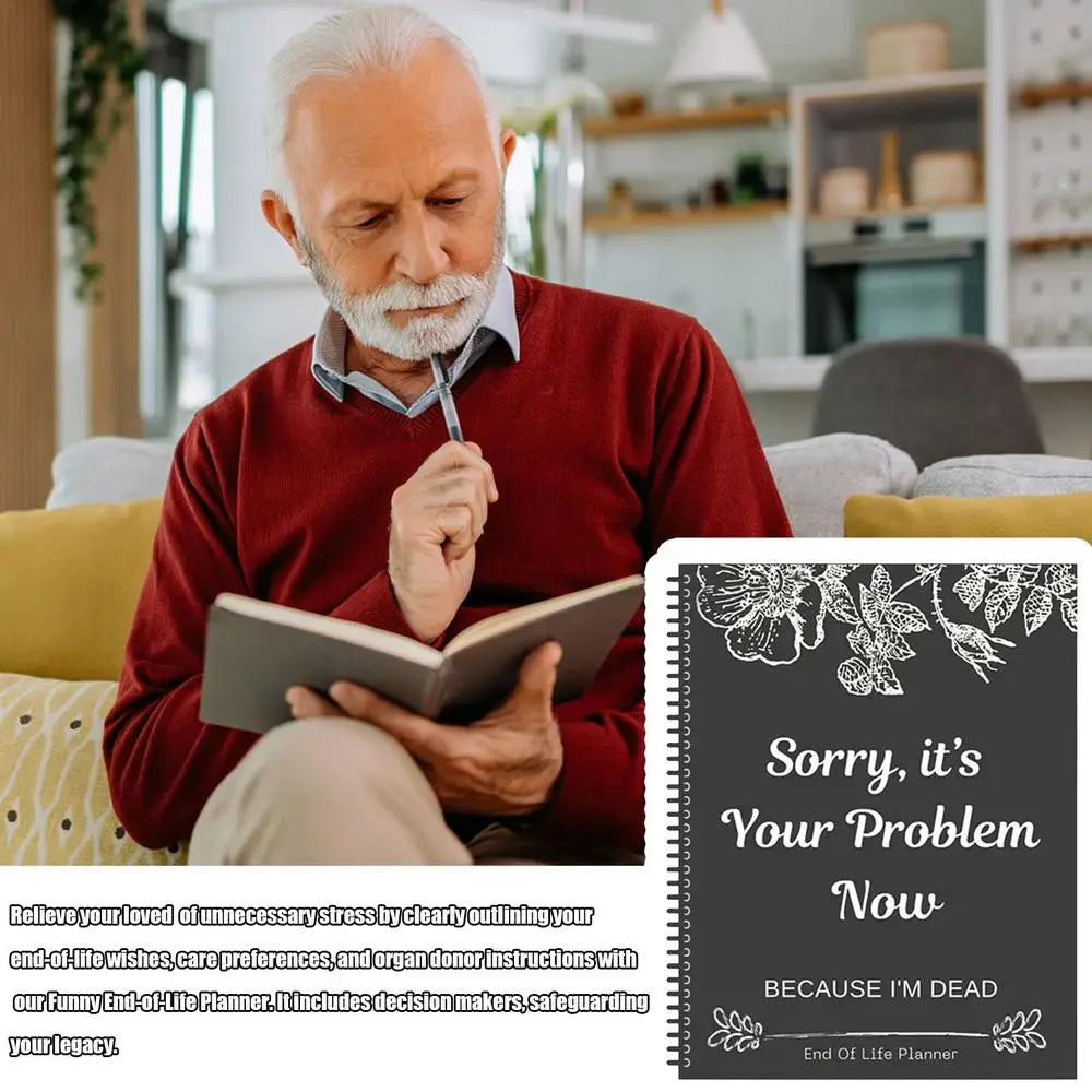 Happy Life Planner What Book My Final Wishes Funny Guided Final Arrangements Organizer For Possessions Business Affairs Office