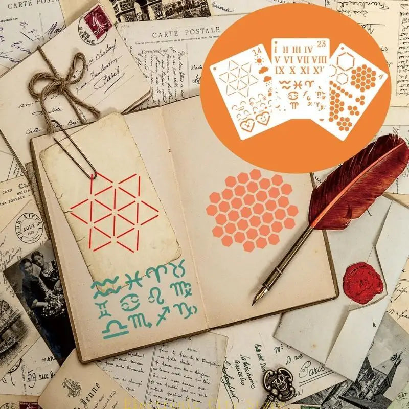 24PCS Planner Stencils Journal Templates DIY Drawing Templates for DIY Notebook Scrapbook Diary Calendar 5 x 7 Inch HU8D