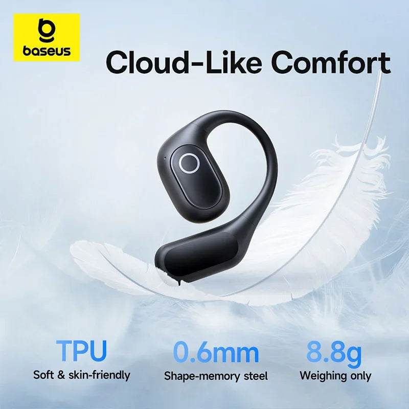 Baseus Eli 2i Fit Open-Ear Earphones True Wireless Bluetooth 6.0 Ear Hooks Headphones IPX5 Waterproof Sports Earbuds Bass Boost