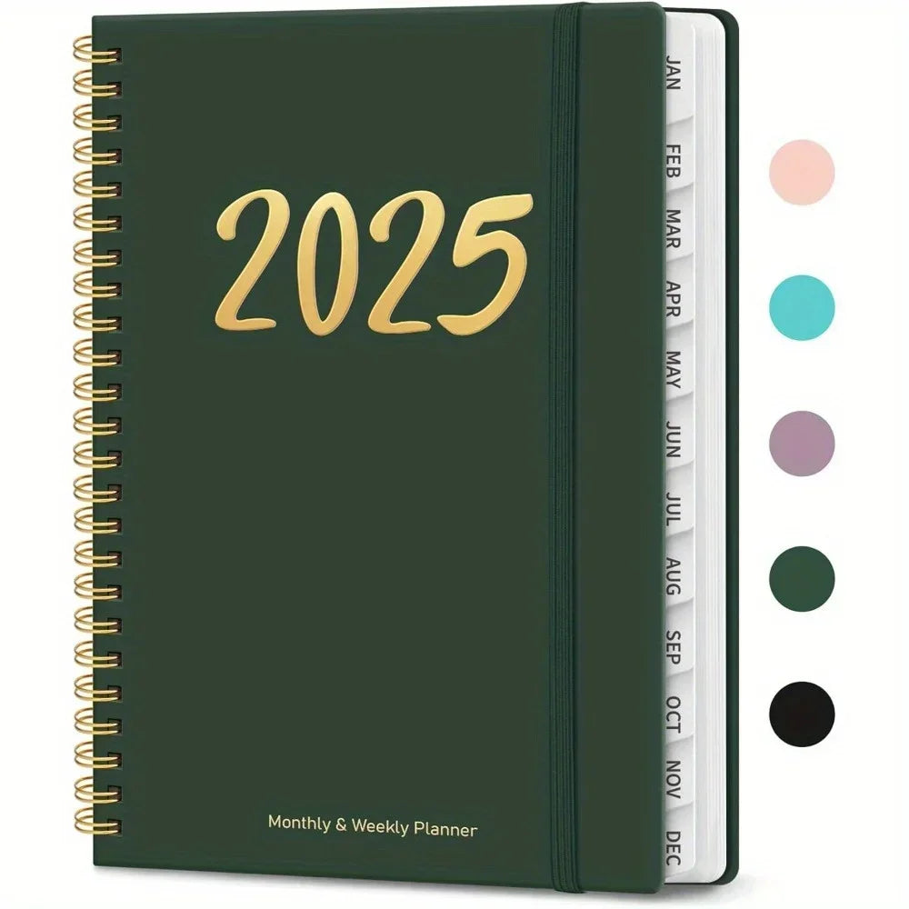 2025 Planner, Weekly and Monthly Planner Spiral BoundJuly 25th to June 26th Hardcover 2025 Calendar Planner Book with Tabs